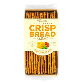 Wheat crisp bread with Cheese, Tomato & Basil 130g