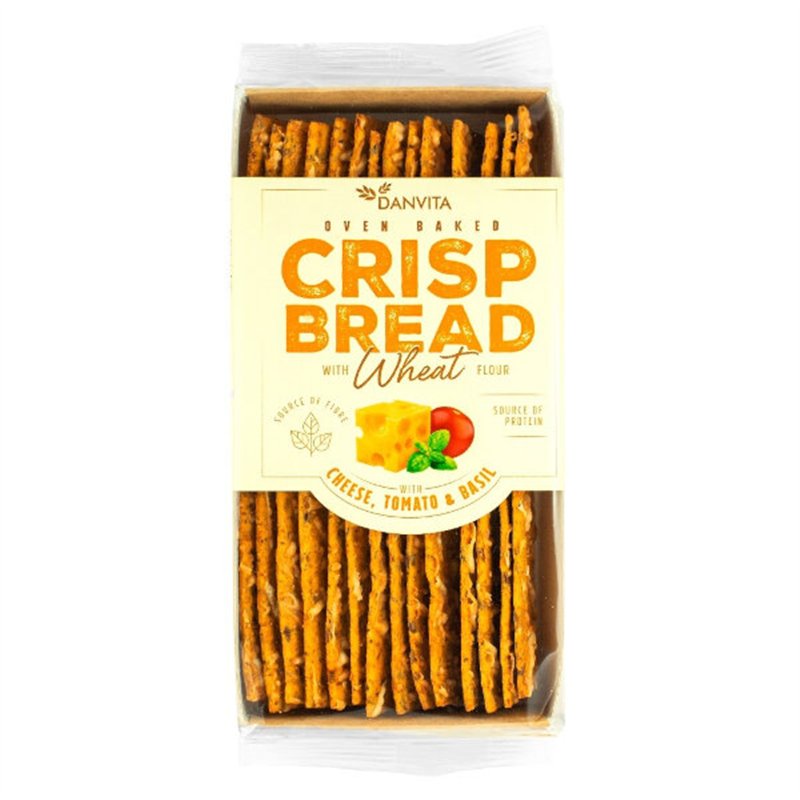 Wheat crisp bread with Cheese, Tomato & Basil 130g