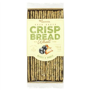 Wheat crisp bread with Olives & Garlic (vegan) 130g