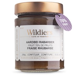 Jam 70% fruit Strawberries rhubarb 285g