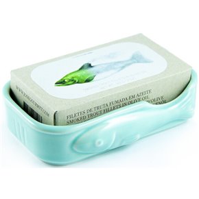 Boîte à sardines en céramique vert menthe