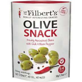 Green Olives with Chilli & Black Pepper 50g