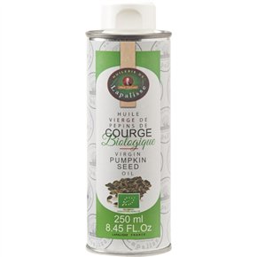 Virgin organic pumpkin seed oil in a metal can 250ml