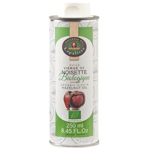 Organic virgin hazelnut oil in a metal can 250ml