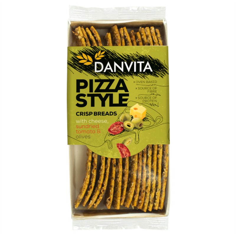 Crispbread Pizza Style Fromage, Tomate séchée & Olives 130gr