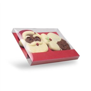 Mr & Mrs Christmas, hand-painted chocolate duo 2x55g
