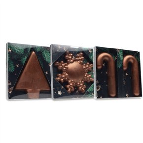 Coffret ornements de Noël, chocolat peint à la main, 3 variétés 56g