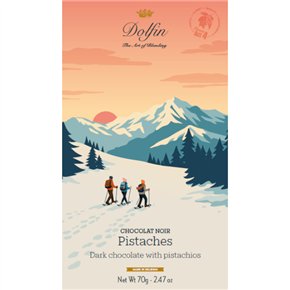 Tablette « Vintage Winter » chocolat noir 60 % aux pistaches 70g