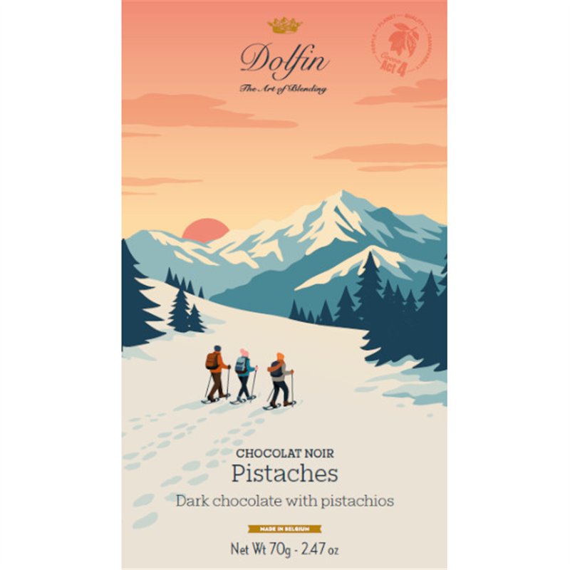 “Vintage Winter” Dark Chocolate 60% with Pistachios 70g