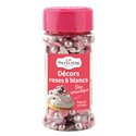 Mix van roze en witte decoraties 45g